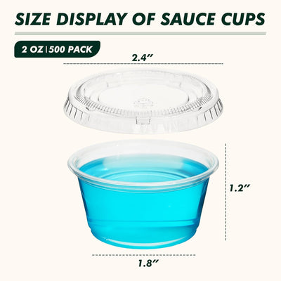 Juego de 500 vasos de gelatina 2 oz con tapas transparentes