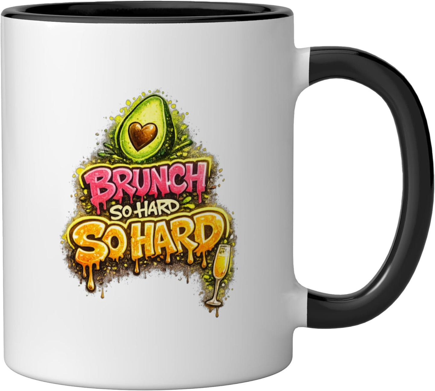 Taza Cerámica Brunch So Hard Negro/Blanco