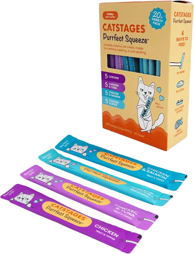 Golosinas para gatos exprimibles 0.5oz 20uds 4 sabores