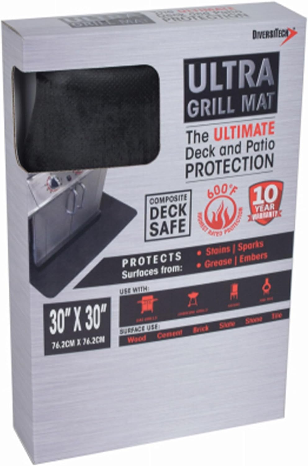 Parrilla gas al aire libre 30x30pulg negro
