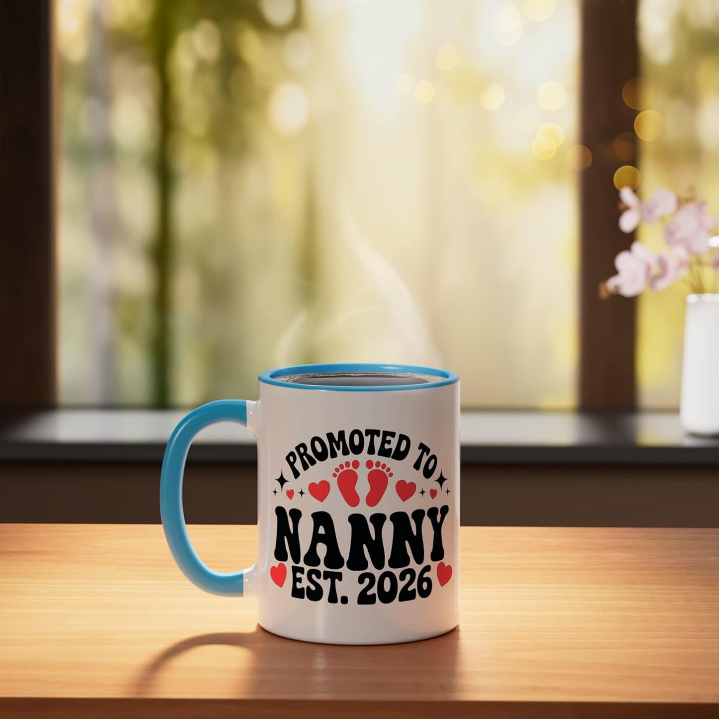 Taza Cerámica Nueva Mamá 2026 Azul/Blanco