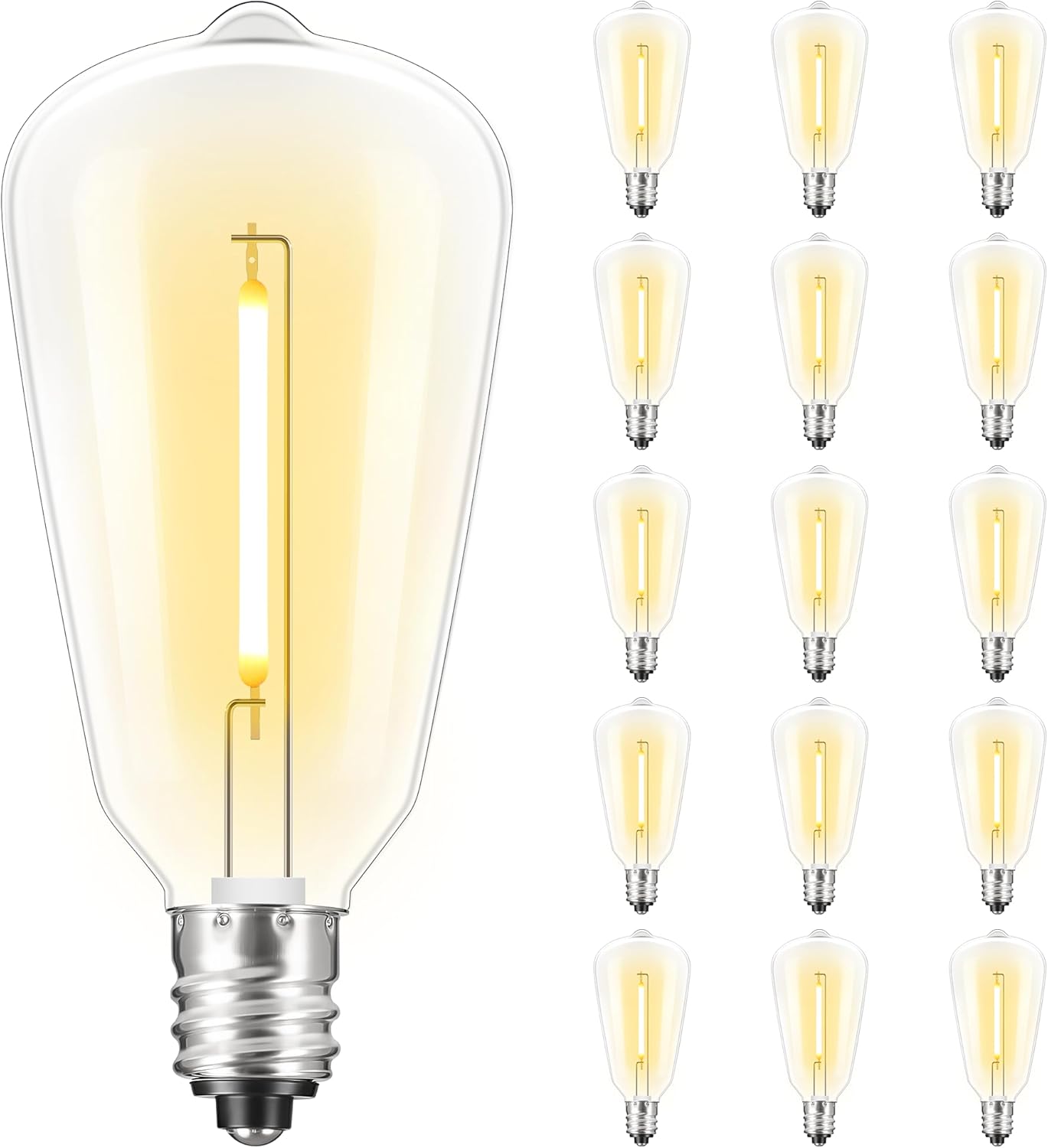 Pack 15 Bombillas LED ST38 E12 Regulables Blanco Cálido