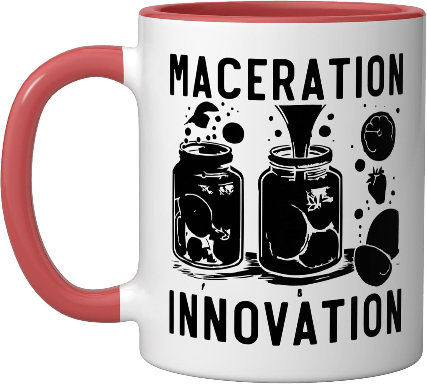 Taza Cerámica para Maceración y Enjuague Rojo/Blanco