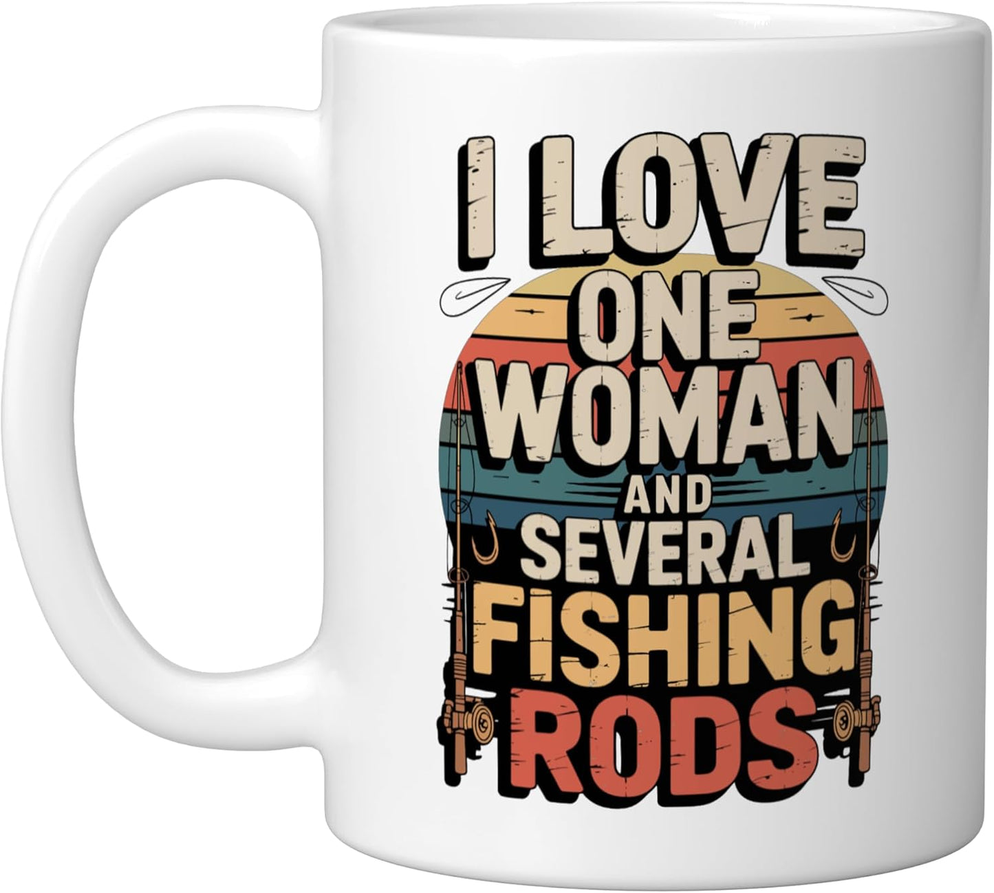 Taza Cerámica I Love One Woman Y Peces Blanco