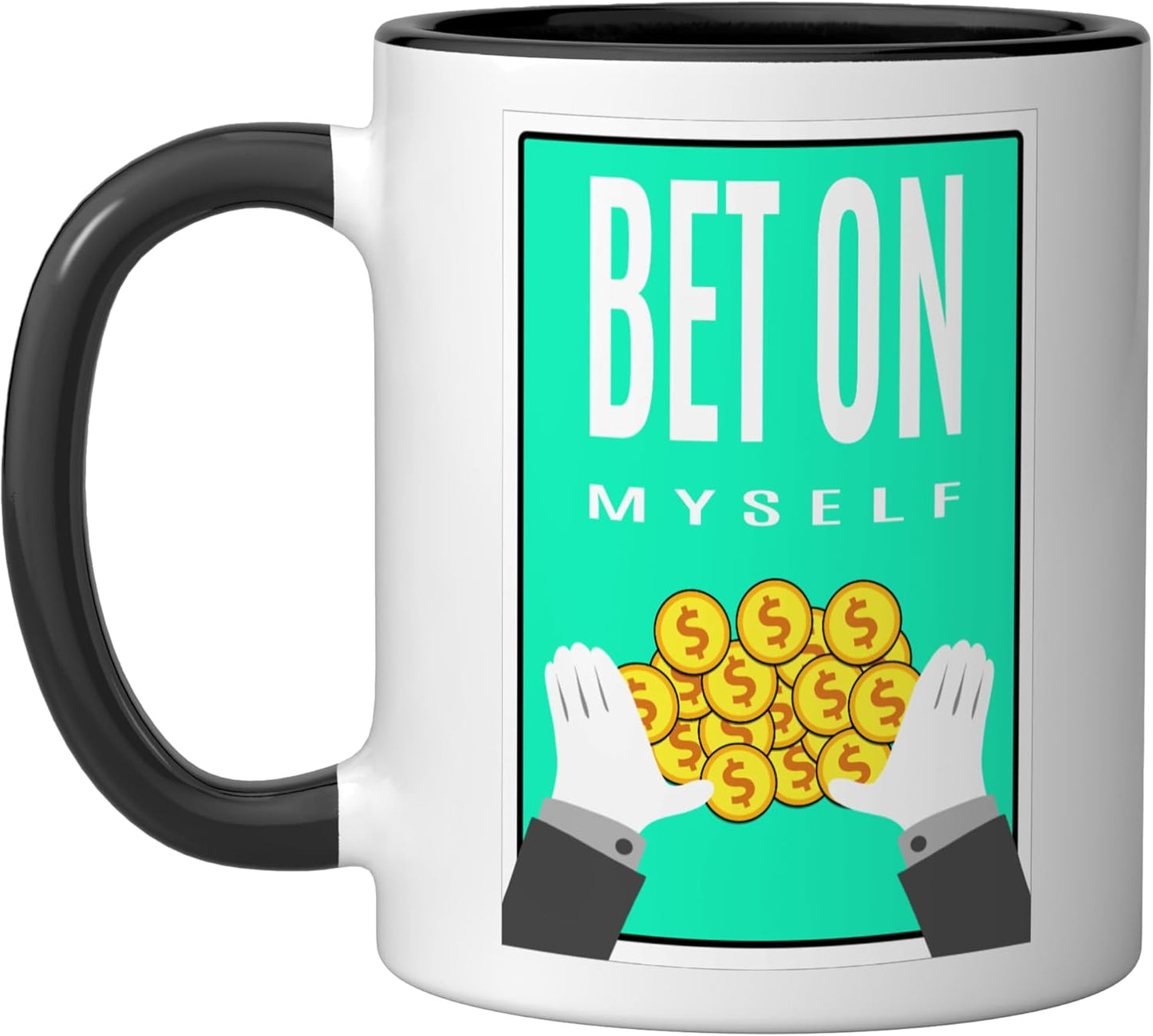 Taza Cerámica Teal Aqua Graphic Negro/Blanco