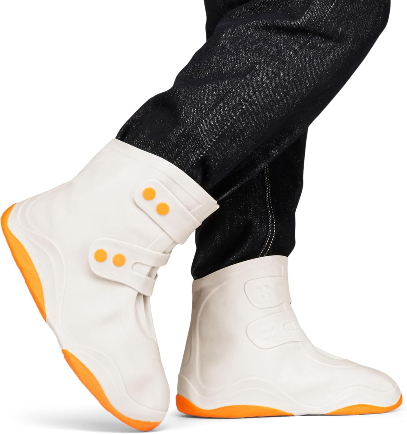 Fundas reutilizables zapatos impermeables naranja
