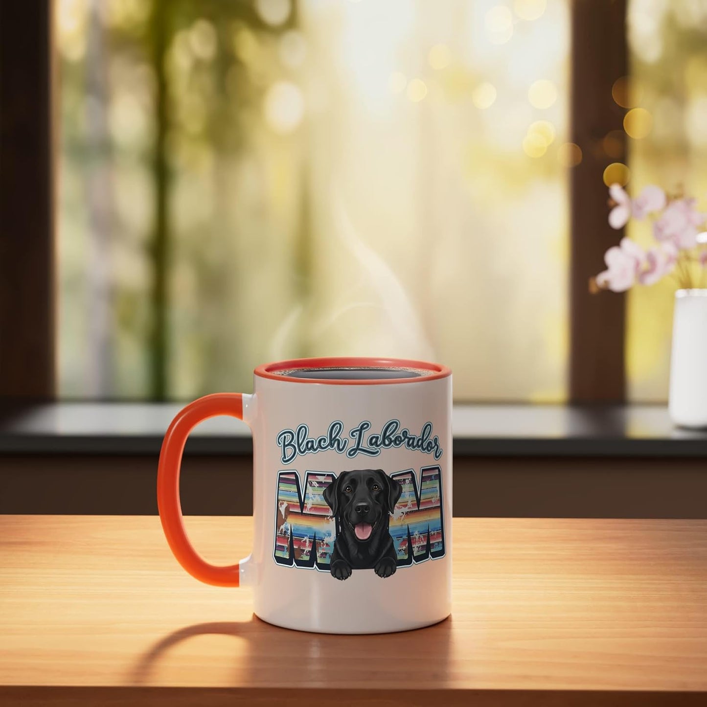 Taza Cerámica Perro Labrador Negro Día Madre