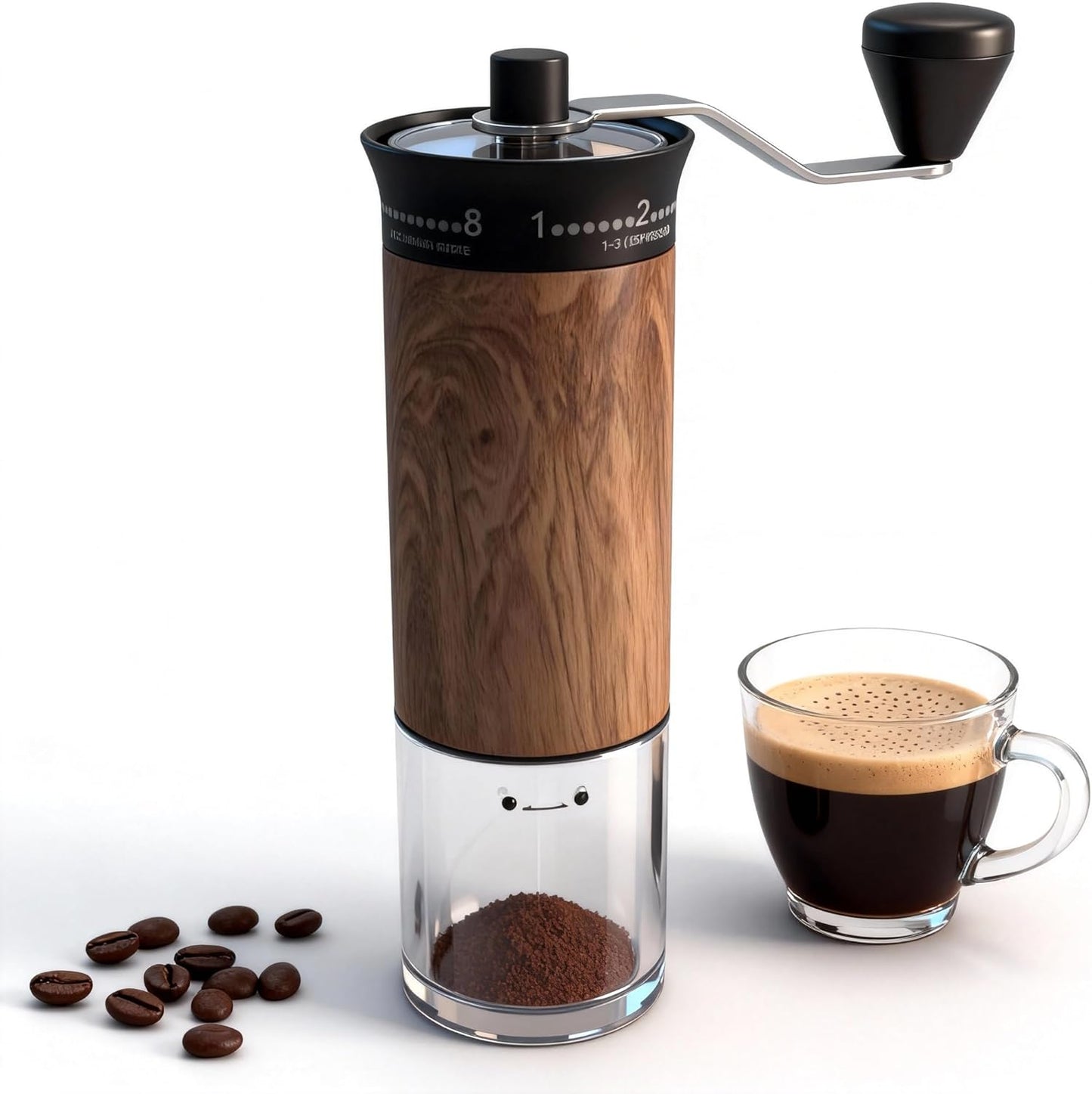 Molinillo manual de café con 56 ajustes cuerpo acero inoxidable