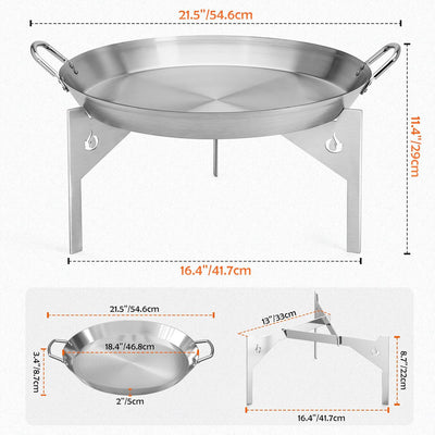 Sartén redonda portátil para parrilla 19.5pulg