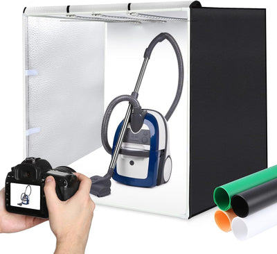 Caja luz estudio 80cm portátil con 126 luces LED y 3 fondos