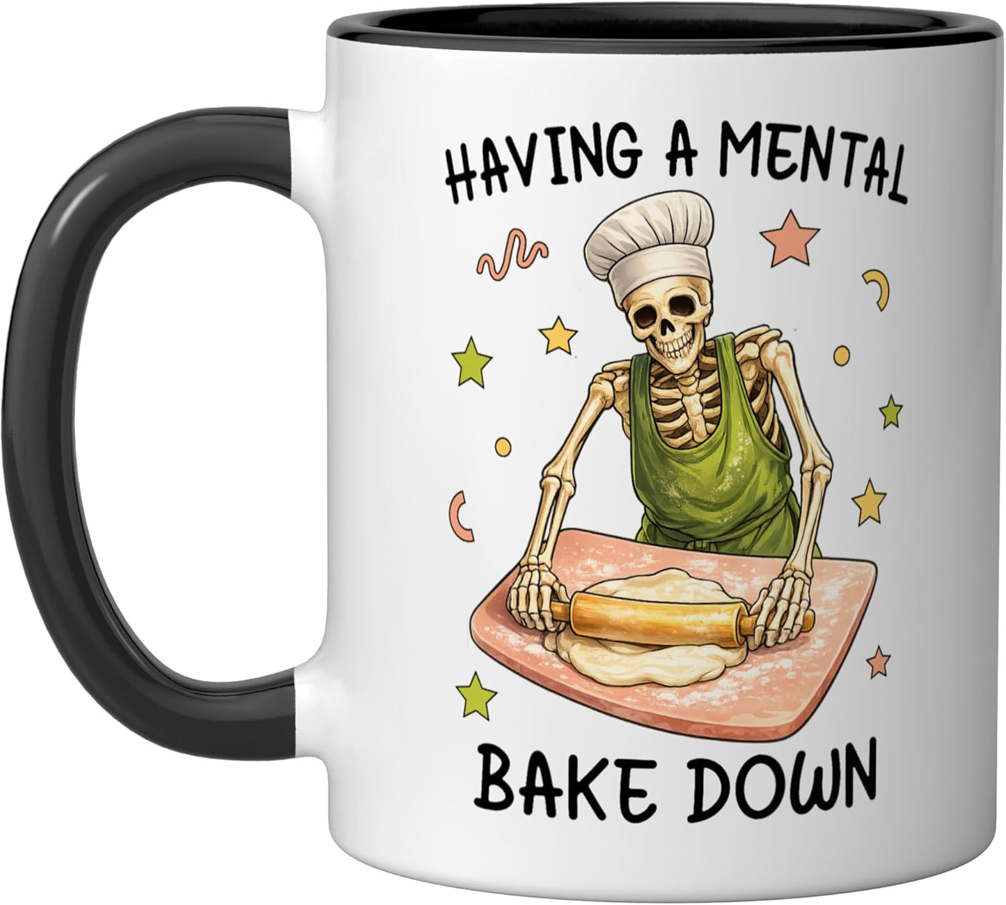 Taza Cerámica Baking Humor Negro/Blanco