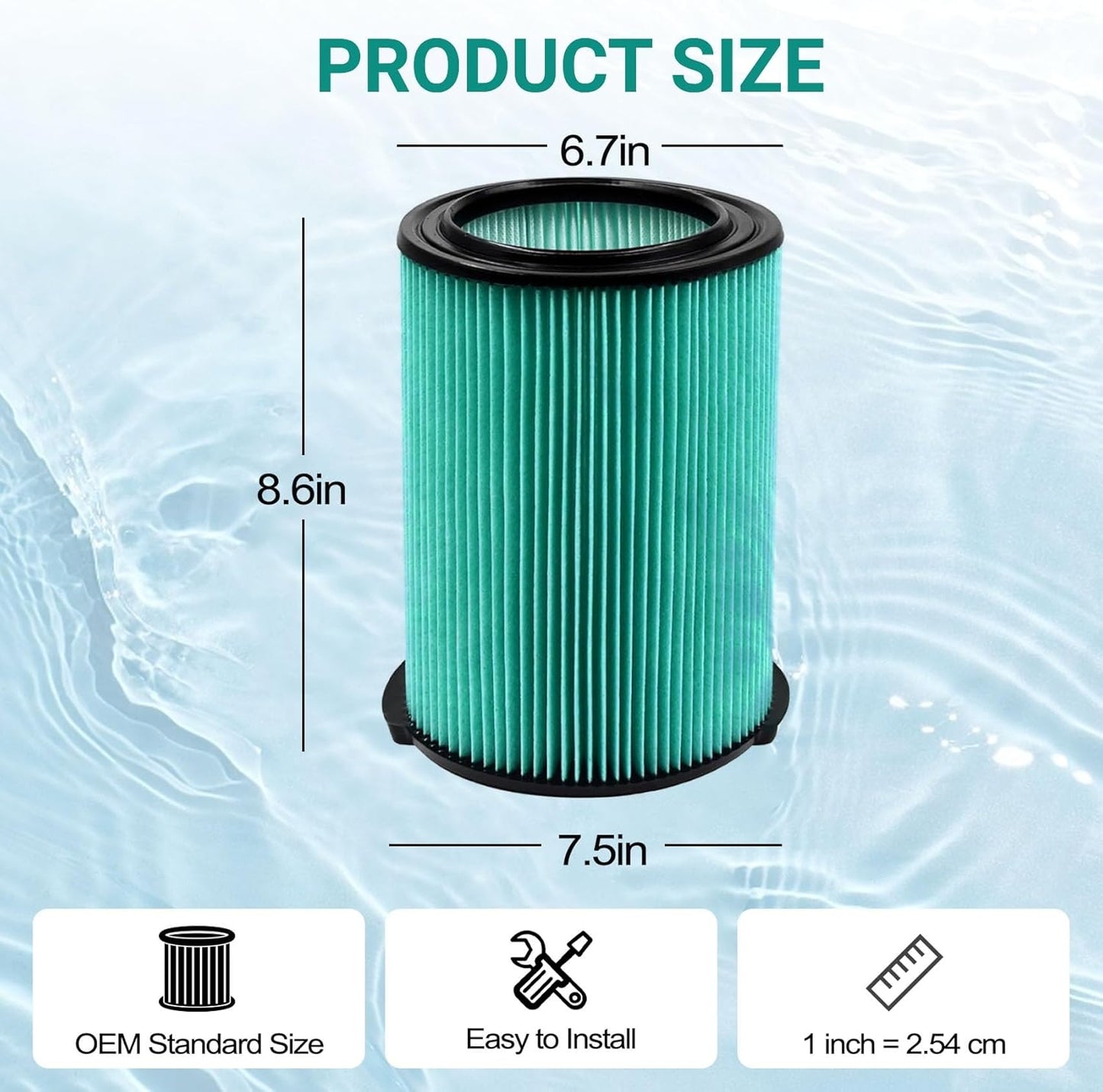 Filtro VF6000 repuesto para aspiradora 5-20gal 5 capas
