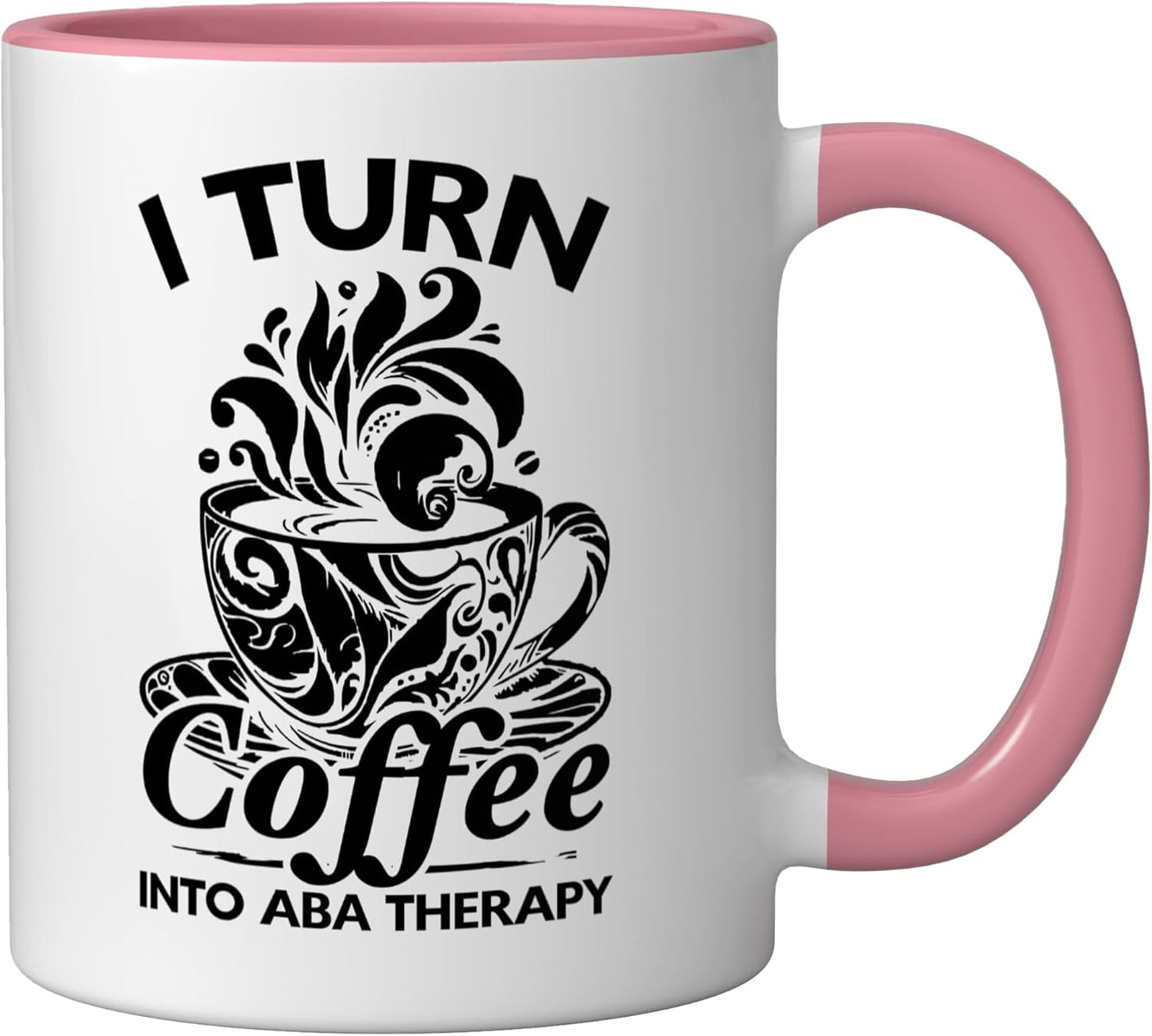 Taza Cerámica para Terapeuta ABA Rosa/Blanca