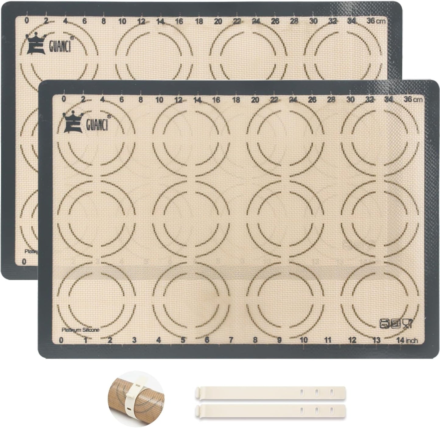 Alfombrillas de silicona para hornear GUANCI 11.6 x 16.5 pulgadas reutilizables