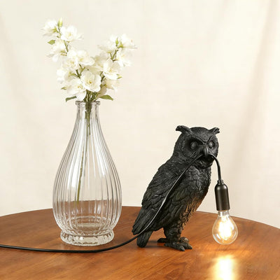Lámpara mesa búho resina lámpara noche pájaro decoración oficina