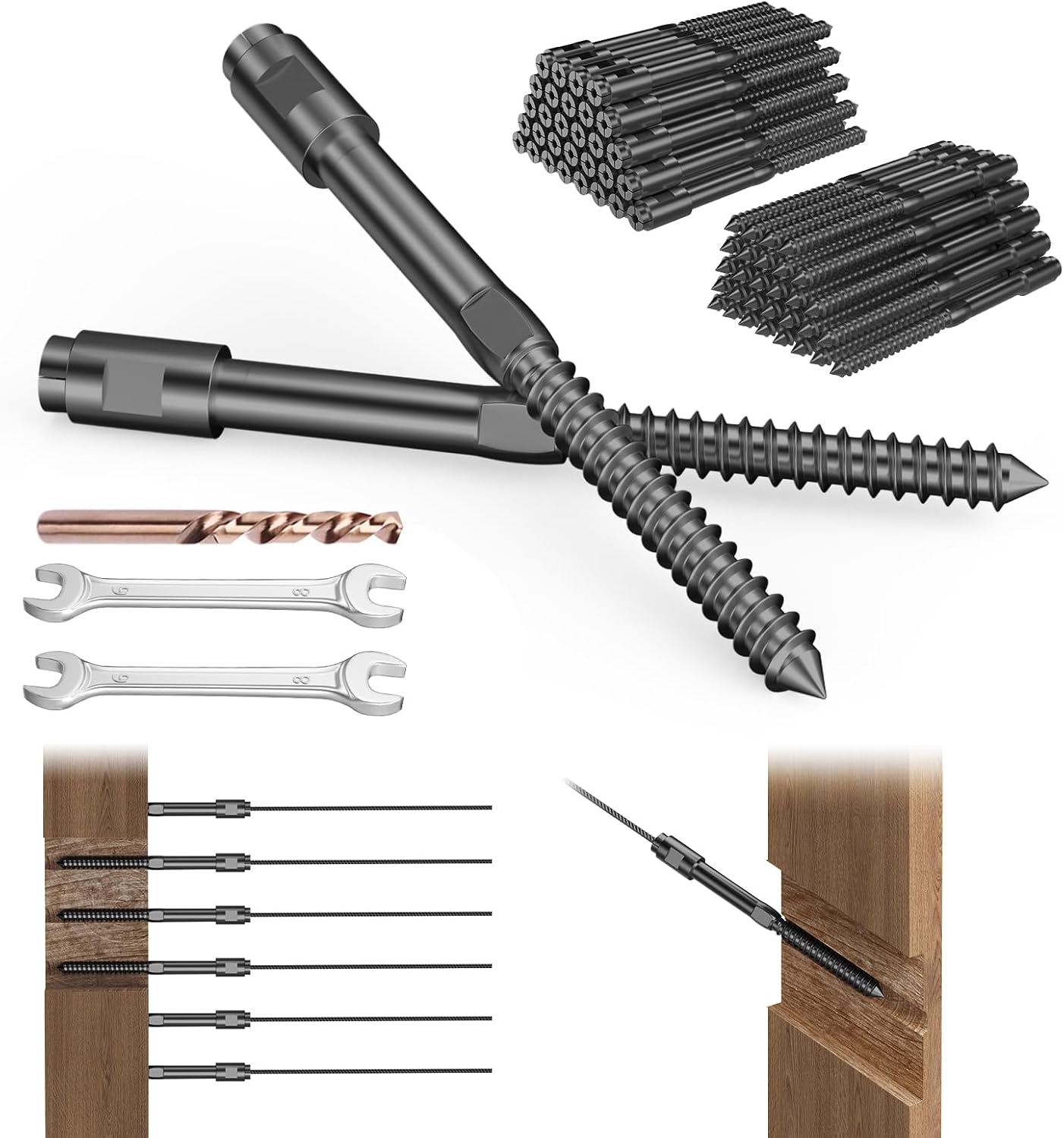 Kit 60 Tornillos Retardo Negro 1/8pulg Acero Inox T316
