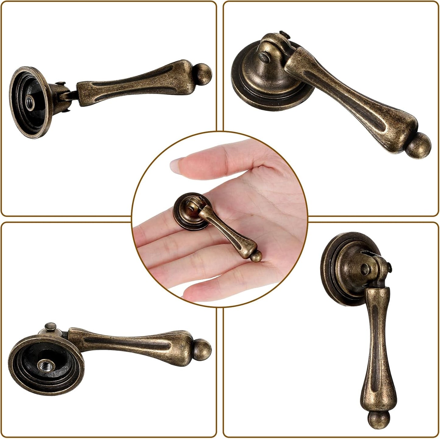 2 Tiradores Bronce Antiguo para Cajones Tocador Muebles