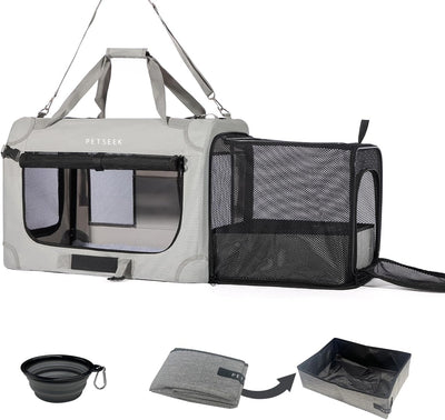 Transportador gatos extragrande para auto y perros 24x16.5pulg