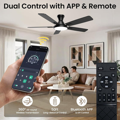 Ventilador techo 52pulg con luces control remoto 2700-6500K