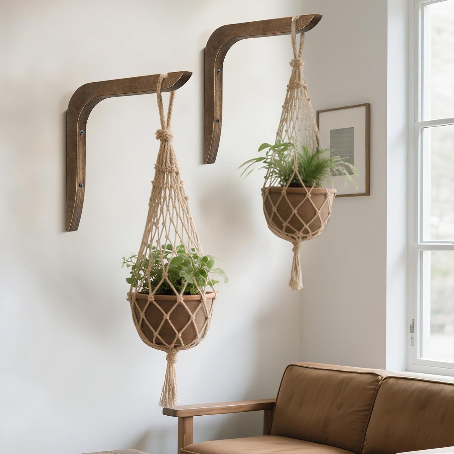 Ganchos para plantas de madera para pared 21.8cm