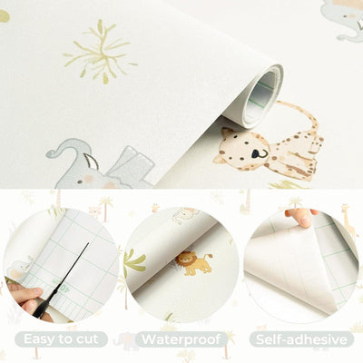 Papel tapiz safari jirafa 17.3x78.7pulg removible autoadhesivo