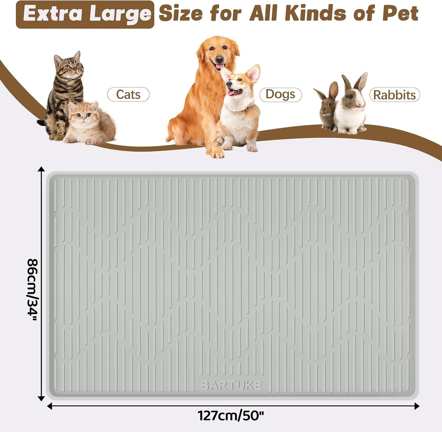 Tapete silicona perro 50x34pulg borde elevado