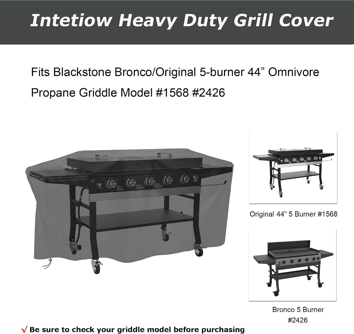Cubierta parrilla Blackstone 5 quemadores 44pulg resistente agua