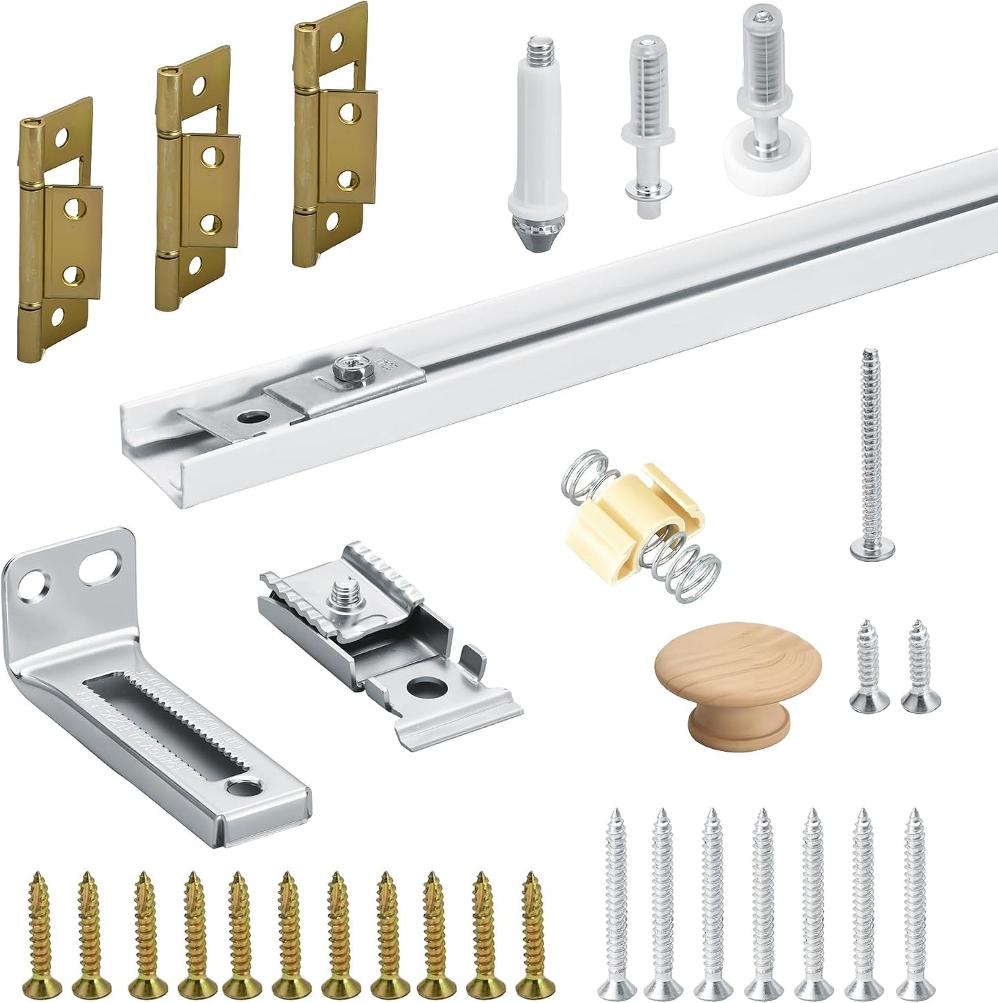 Kit herrajes puerta plegable 48pulg riel metal blanco