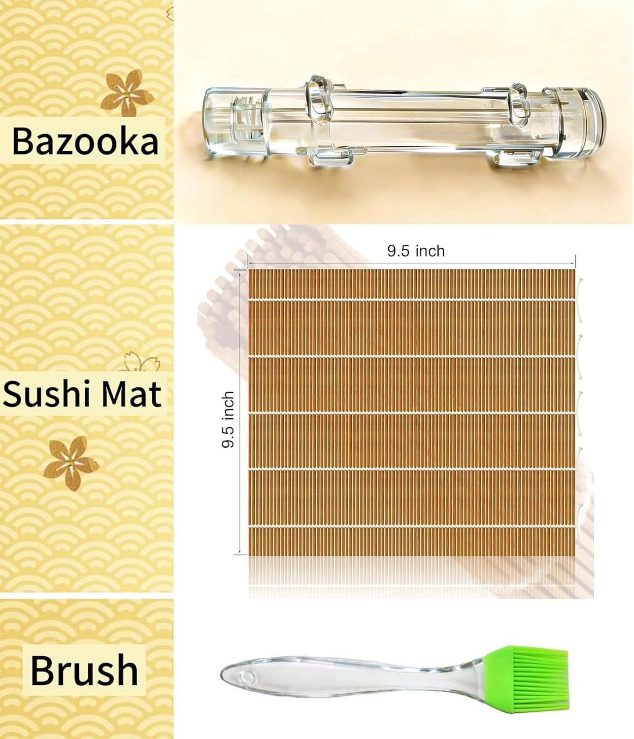 Kit fabricación sushi bazuca transparente bambú
