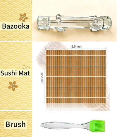 Kit fabricación sushi bazuca transparente bambú
