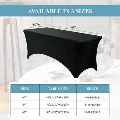 Mantel de elastano ajustable para mesa rectangular color negro