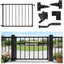 Kit puerta cubierta acero 4ft barandilla 42pulg texturizado negro