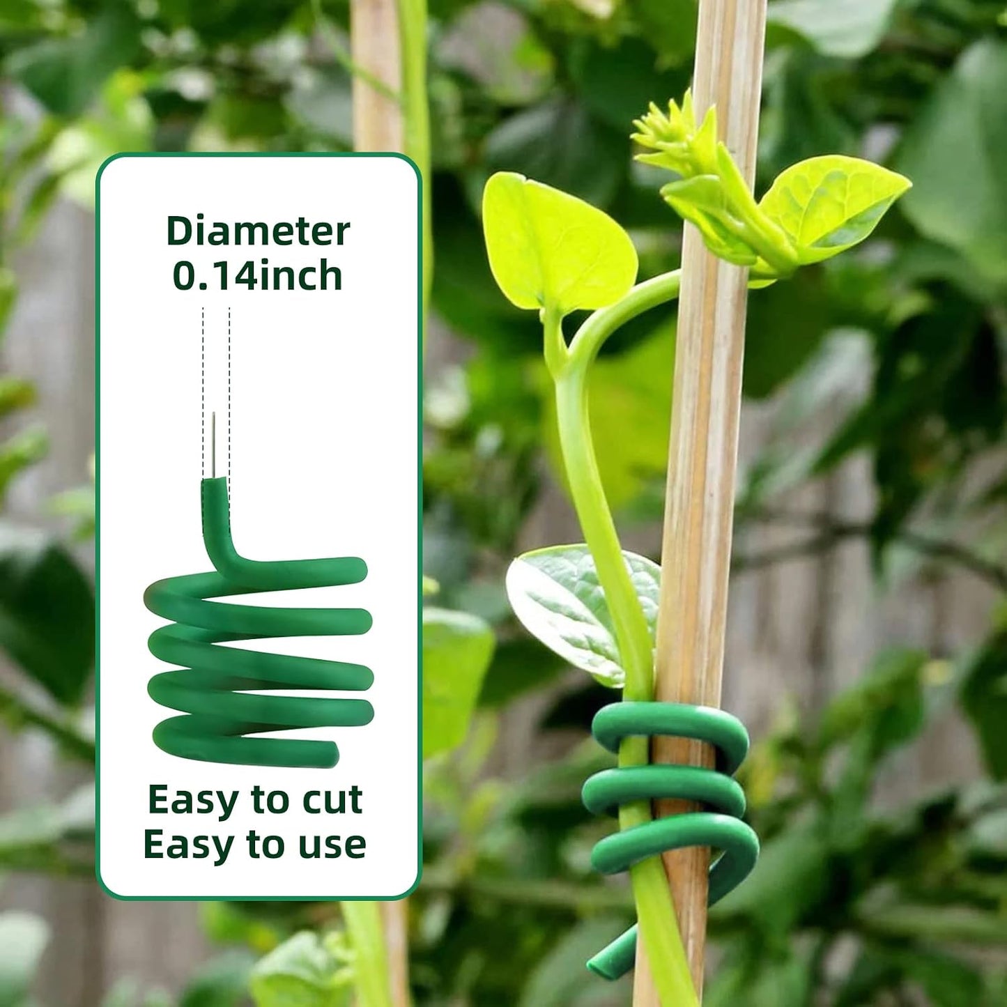 Lazos suaves alambre reutiliz. imperm. 65.6ft 3uds verde