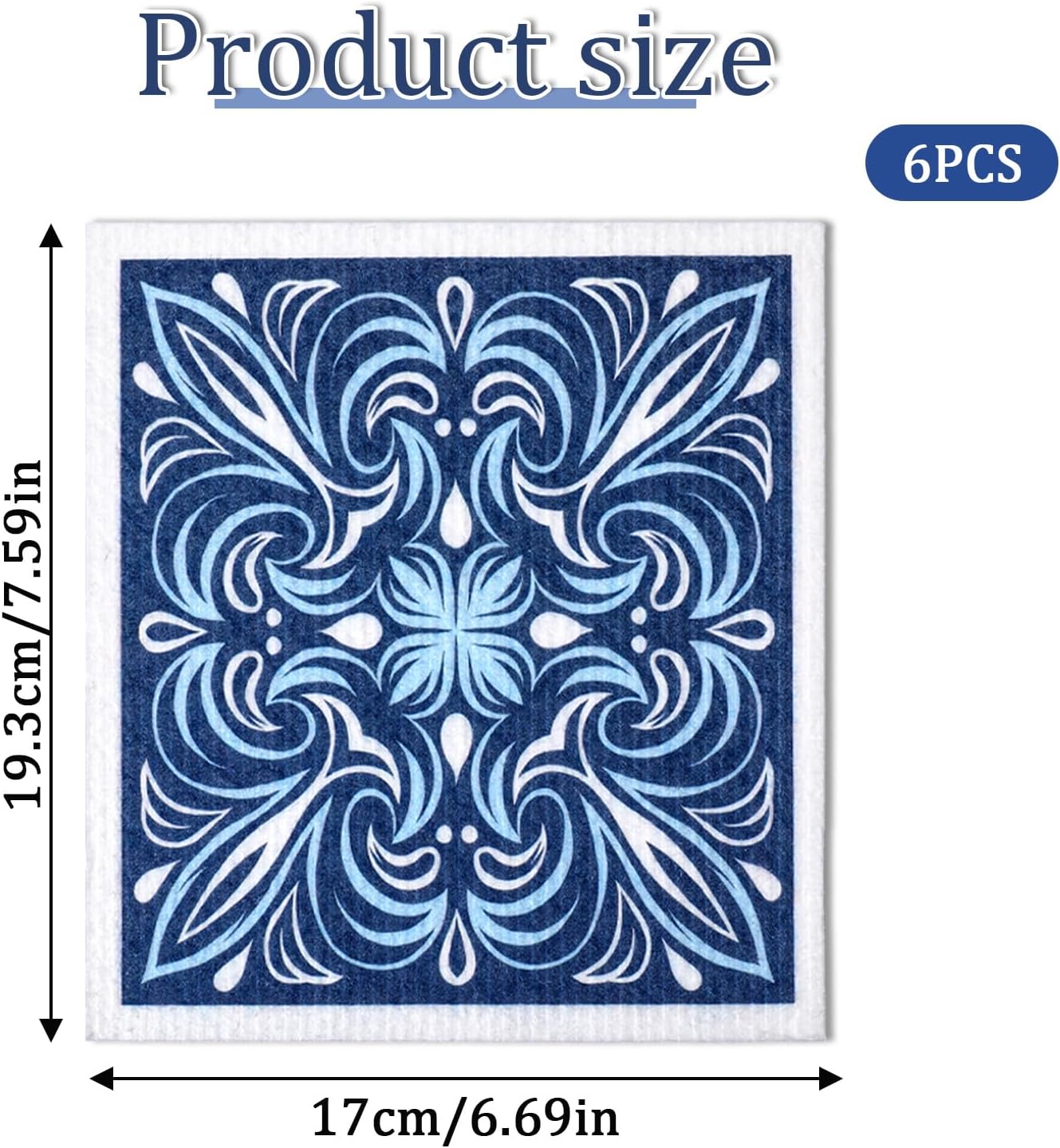Paquete de 6 paños de cocina suecos reutilizables absorbentes