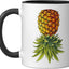 Taza de cerámica invertida con forma de piña negra/blanca