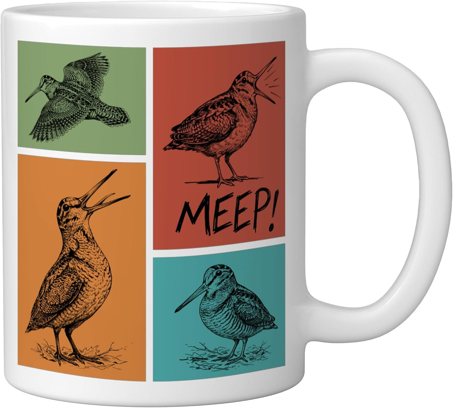 Taza Cerámica Meep Bird Meme Observa Avestruz Blanco