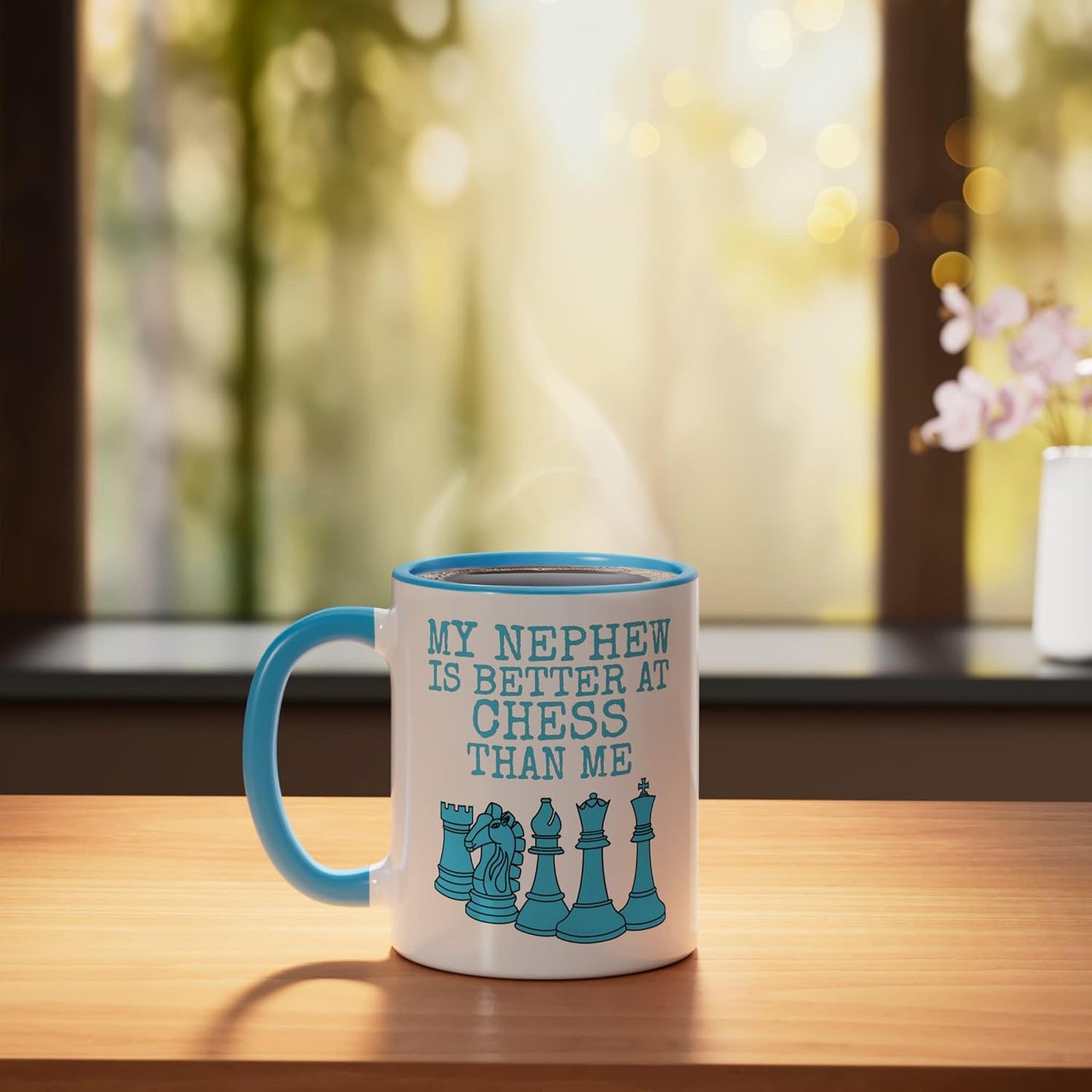 Taza Cerámica para Tío Día del Padre Azul/Blanco