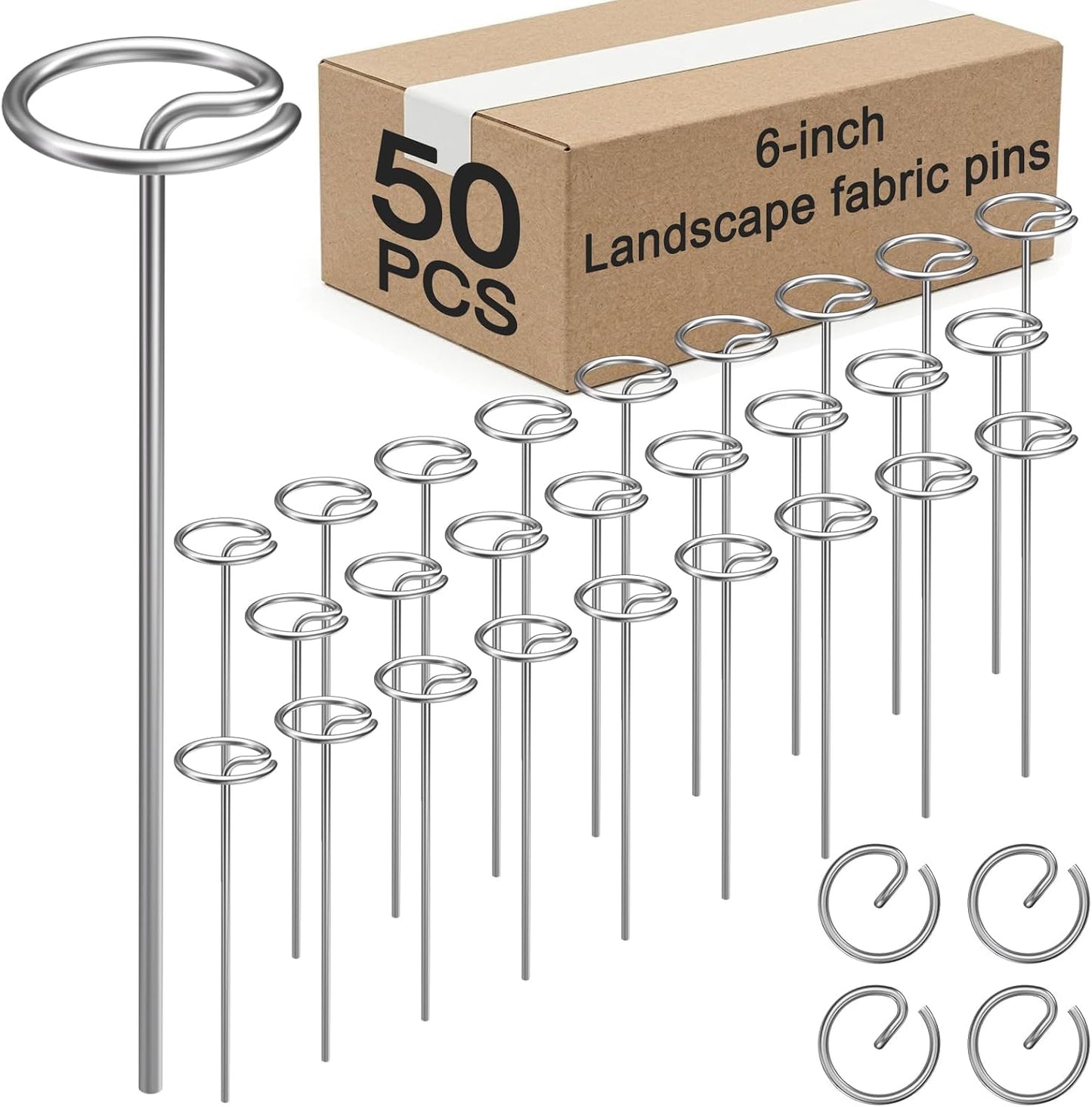 50 Grapas 6pulg Acero Galvanizado Resistentes al Oxido