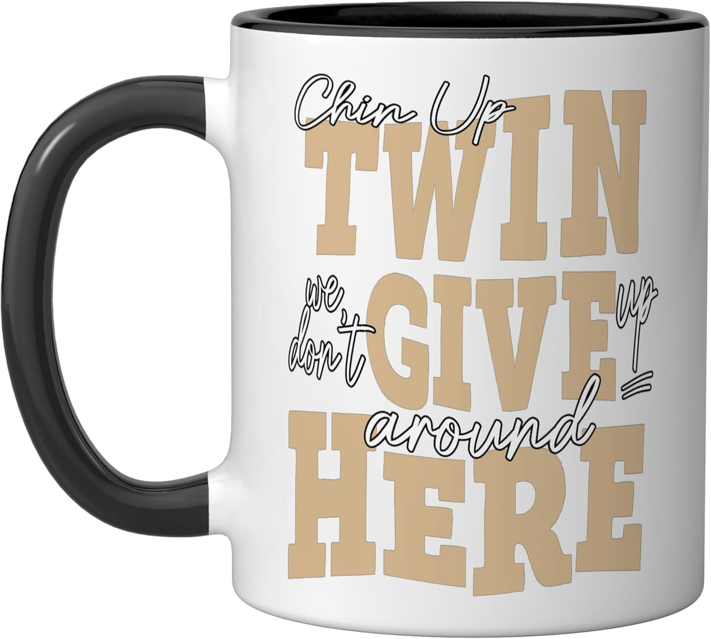 Taza Cerámica Chin Up Twin Tan Negro/Blanco