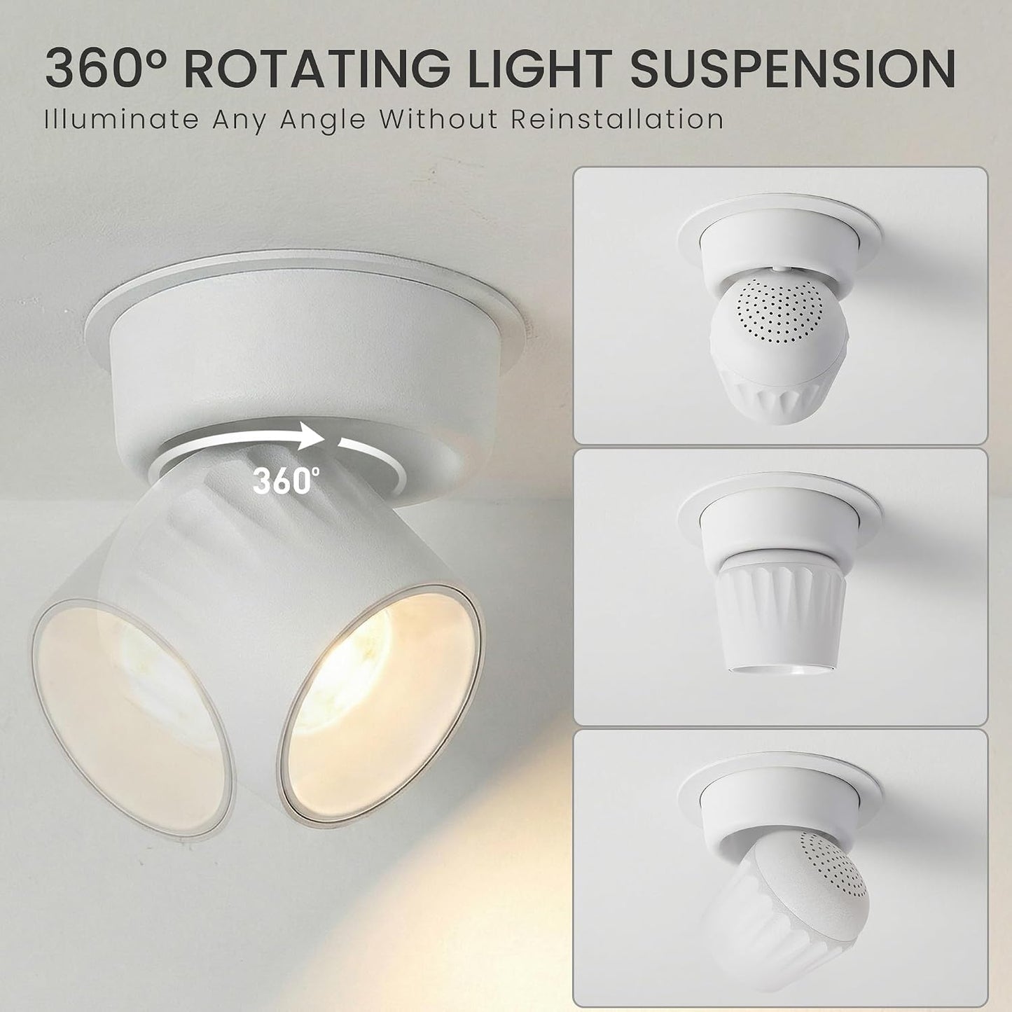 Foco LED techo regulable 12W rotación 350° sala