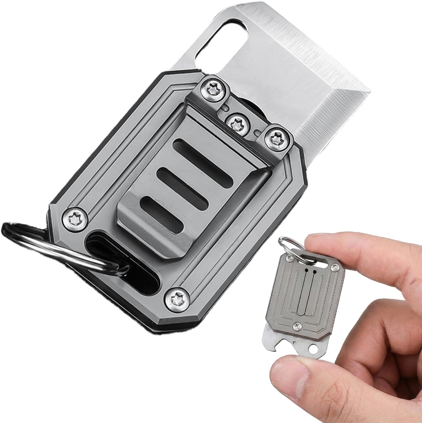 Cuchillo plegable acero inox cubierta titanio camping