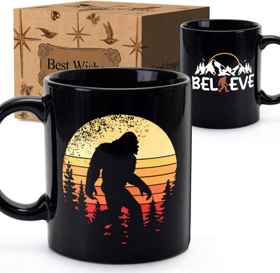 Taza de café Bigfoot para hombres mujeres papá tío 11 oz cerámica regalo cumpleaños