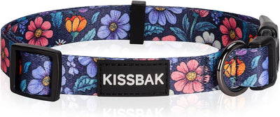 Collar floral suave ajustable para perra cachorro S