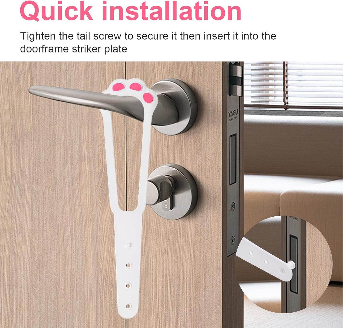 Soporte puerta gato ajustable 1.5-8pulg tapón flexible