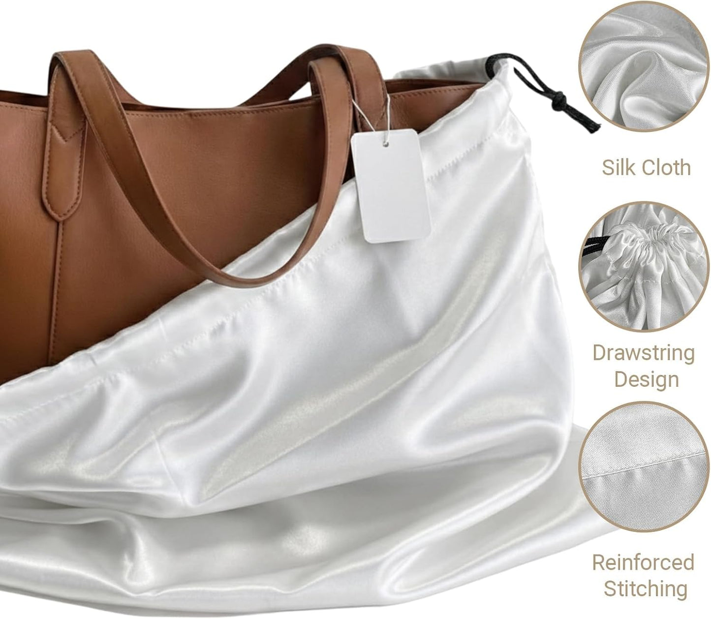 4 Pzas Bolsas Satén 15.7x19.7pulg Blanco