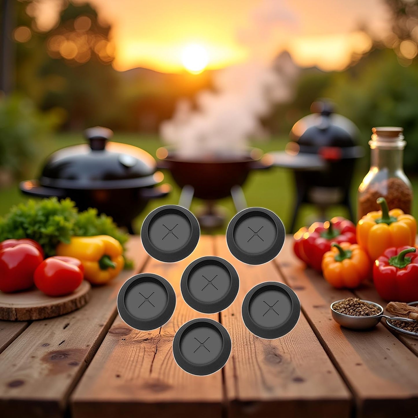 6 Pzas repuesto goma negra para parrillas pellets y cocina