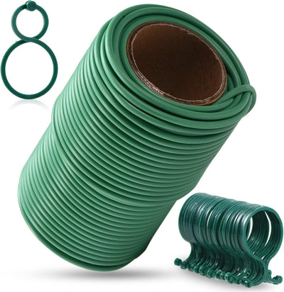 24m lazos verdes para plantas 20 pzas clips jardinería