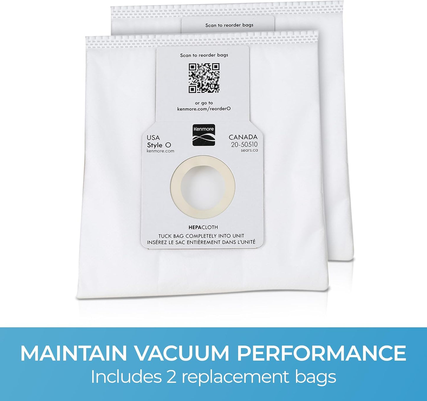 Bolsas vacío HEPA tipo O para aspiradora vertical pack 2