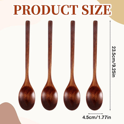Cucharas de madera largas para comer y servir café, té y sopa