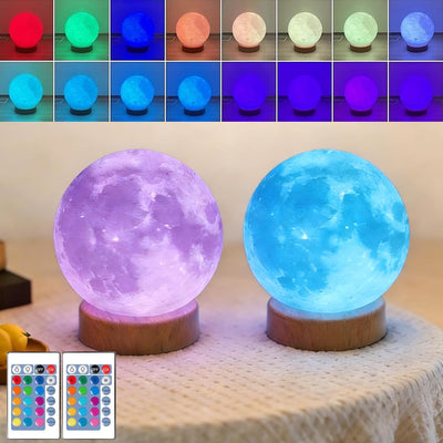 Lámpara de luna 2 pzas LED 16 colores luz nocturna regalo